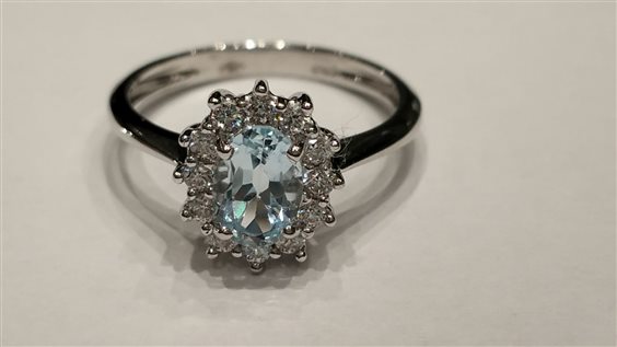 Anillo Duezeta Mujer in Oro blanco Acquamarina ANOBKATEAZZ2ZM11 - ANOBKATEAZZ2ZM11